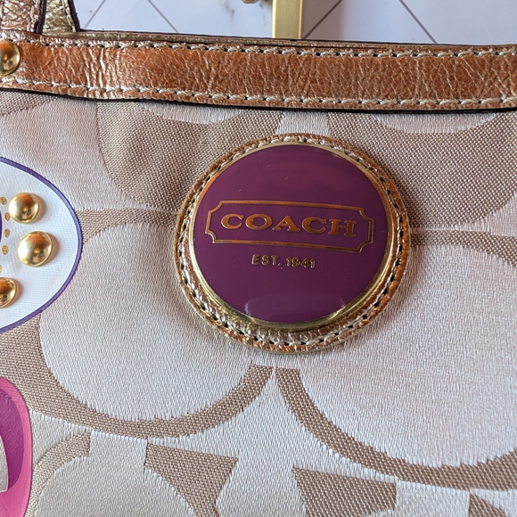 Coach Poppy Signature Metallic Glam Tote F1169‑F17587 - Picture 2 of 12